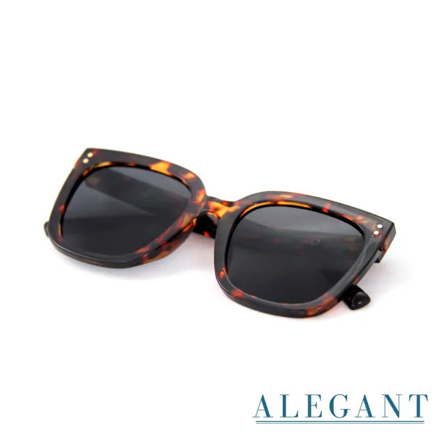 【ALEGANT】時髦復古琥珀花紋貓眼大方框墨鏡/UV400太陽眼鏡(春暉的斑斕雲彩)