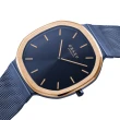 【OBAKU】八角哲學紳士時尚腕錶-藍X玫瑰金(V253GXSLML)