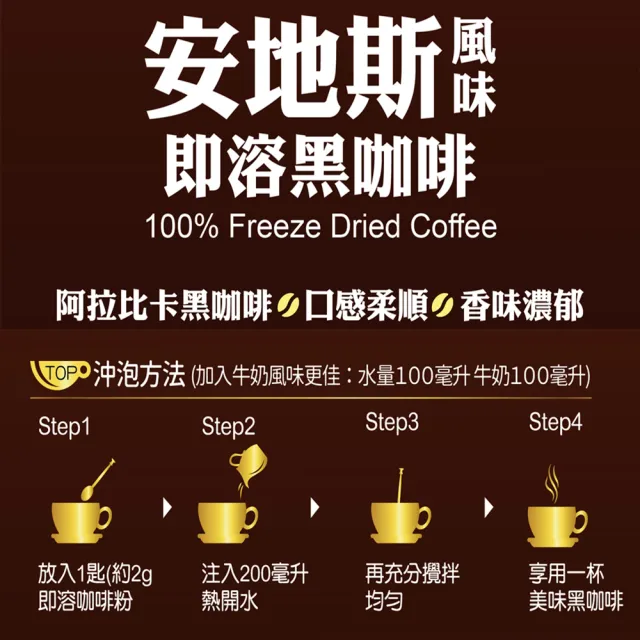 【cai】安地斯風味即溶黑咖啡150g/袋X2袋(國際咖啡師推薦)