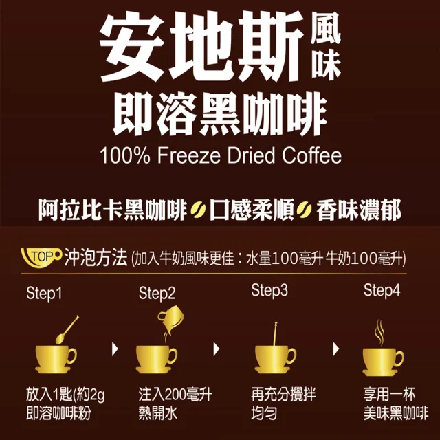 【cai】安地斯風味即溶黑咖啡150g/袋X4袋(國際咖啡師推薦)