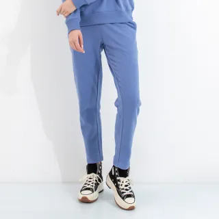 【Hang Ten】女裝-SMILEY內刷毛鬆緊抽繩休閒長褲(藍色)