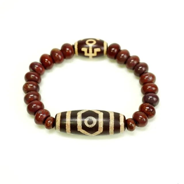 ✨美品 未使用 蓮師法器天珠 瑪瑙 高級品 尼泊尔无界莲师法器天珠​品相如图线条流畅清晰料子糯感十足图腾