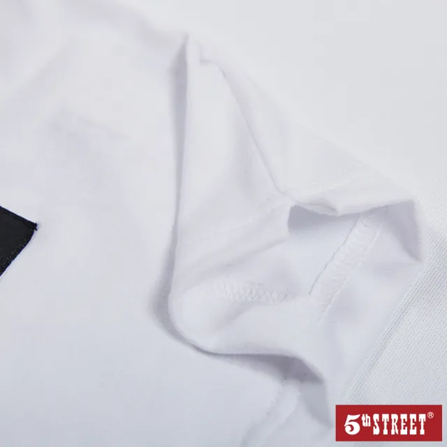 【5th STREET】中性防疫戰士印花短袖T恤-白色