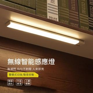 【朗美科】磁吸式LED自動人體感應燈管 USB充電長條無線智慧 小夜燈(40cm 臥室 櫥櫃 衣櫃 樓梯 壁燈)