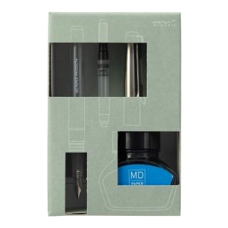 【MIDORI】70週年 MD鋼筆組(限定藍含墨水)