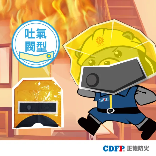 【正德防火】台製小型滅火毯+緊急逃生防煙面罩2入組(居家防火逃生必備)