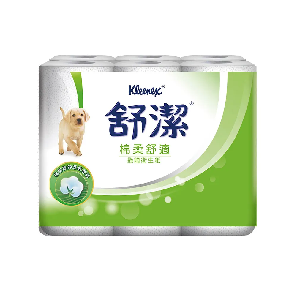 【Kleenex 舒潔】棉柔舒適捲筒衛生紙300張x12捲x6串/箱