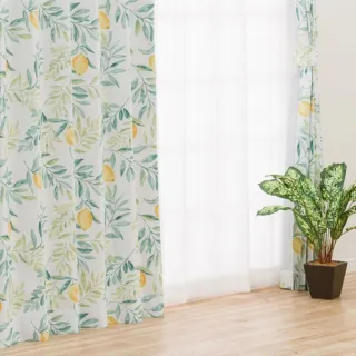 【NITORI 宜得利家居】遮光2級 隔熱 窗簾 LEMONLEAF 100×140×1(LEMONLEAF)