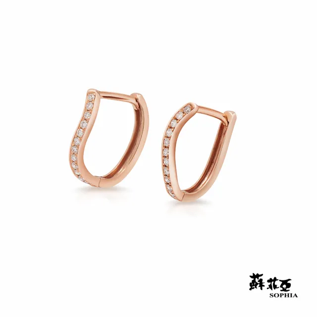 【蘇菲亞珠寶】14RK 弧線造型 鑽石耳環