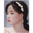 【HaNA 梨花】韓國女明星著用珍珠戴耳環．全珍珠垂綴仿真耳環感髮箍
