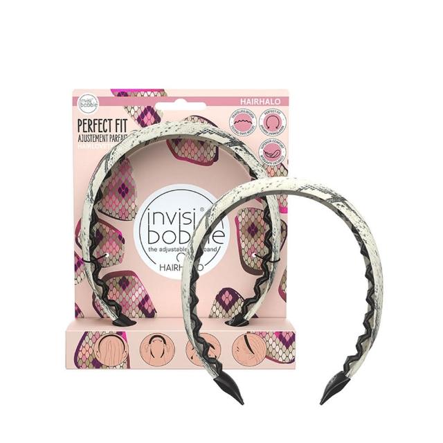 【invisibobble】無痛感造型髮箍-白色蟒紋2入-買一送一(神奇魔髮圈/電話線髮圈/髮帶/髮箍/髮圈/買一送一)