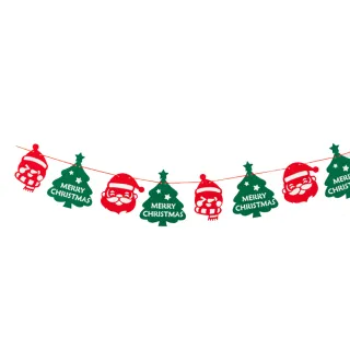 【BLS】聖誕毛氈布裝飾吊旗-聖誕老人與樹(節慶派對/裝飾佈置/吊旗)
