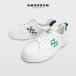 【Robinlo】街頭童趣真皮厚底小白鞋 MAEZY(綠/黑)