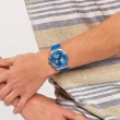 【SWATCH】Irony 金屬Chrono系列手錶BLUE IS ALL王道藍 瑞士錶 錶 三眼 計時碼錶(43mm)