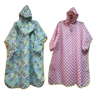 【Funtaitai】超輕量彩色加寬斗篷式時尚風雨衣(附收納袋)