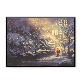 【菠蘿選畫所】聖誕老人 • 星光熠熠-50x70cm(冬天/臥房掛畫/交換禮物/複製畫/民宿/北歐/空間/聖誕節掛畫)