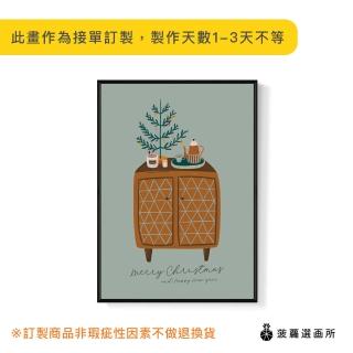 【菠蘿選畫所】聖誕賀卡-小櫥櫃-42x60cm(交換禮物/北歐風/客廳掛畫/空間佈置/聖誕節掛畫)