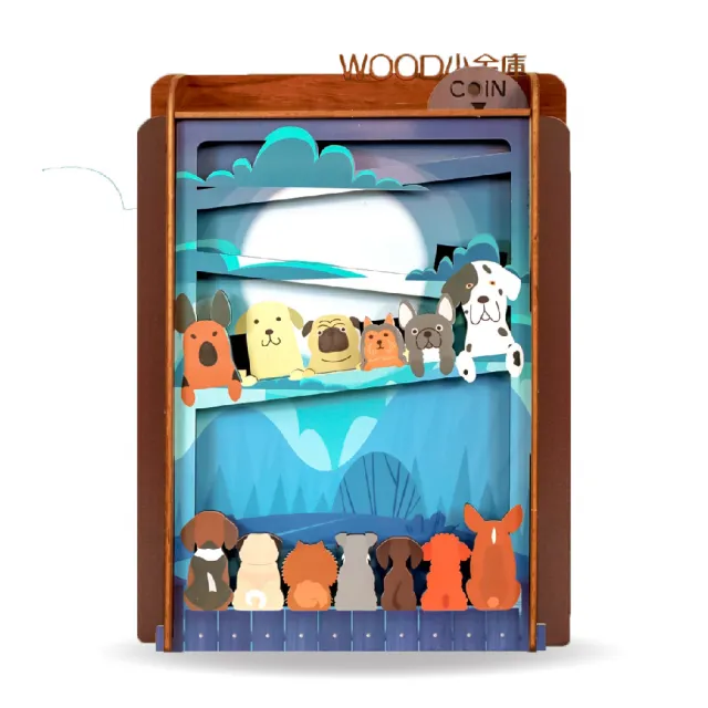 【木頭方程式】WOOD小金庫｜我的小金庫  3入組(第一入款式：歐洲旅行  台灣設計製造 存錢筒 自動分類)