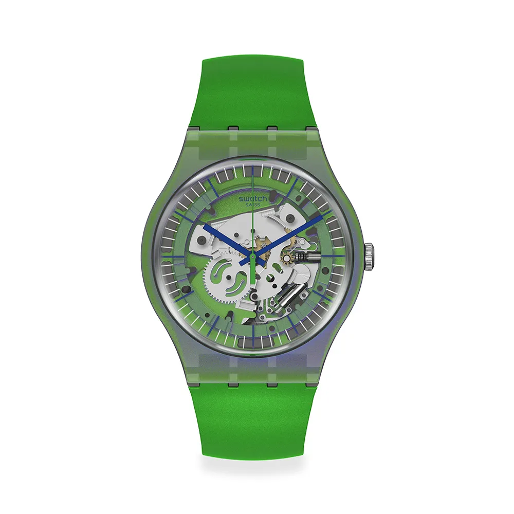 【SWATCH】New Gent 原創系列手錶SHIMMER GREEN微光 綠色 瑞士錶 錶(41mm)