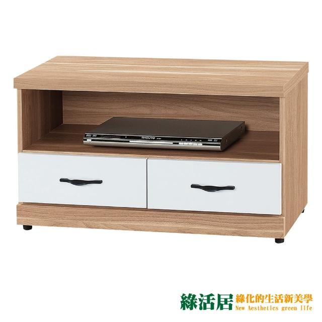 【綠活居】法麥凱  時尚2.8尺二抽電視櫃/視聽櫃(二色可選)