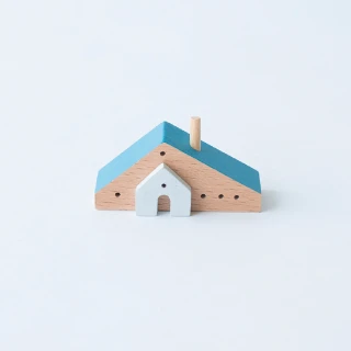 【eguchitoys】故事積木〈綠色房子〉(木頭/原木積木 兒童玩具 辦公室療癒小物 房間佈置裝飾 拍照道具)