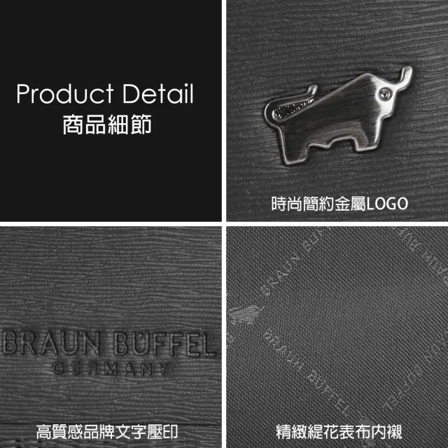 【BRAUN BUFFEL 德國小金牛】台灣總代理 波索 5卡透明窗皮夾-黑色(BF386-316-BK)