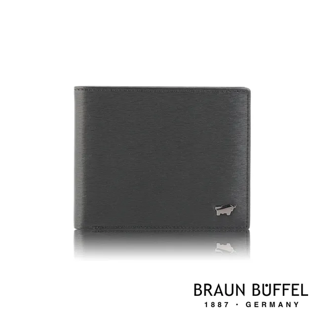 【BRAUN BUFFEL 德國小金牛】台灣總代理 波索 5卡透明窗皮夾-黑色(BF386-316-BK)