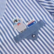 【ILEY 伊蕾】海軍風企鵝船長貼布繡條紋印花上衣1222061008(藍)