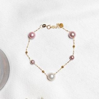 【Elegant 珍愛宣言】浪漫滿天星粉彩天然珍珠手鍊(珍珠飾品 珍珠手鍊)
