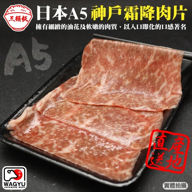 三頓飯 日本A5神戶霜降肉片(3盒_100g/盒)