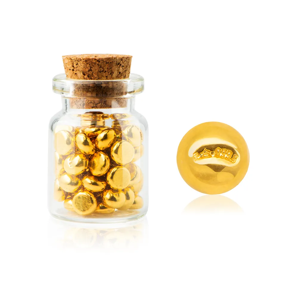 【金品坊】純金小金豆一顆 0.27錢±0.01(贈玻璃瓶、純金999.9)