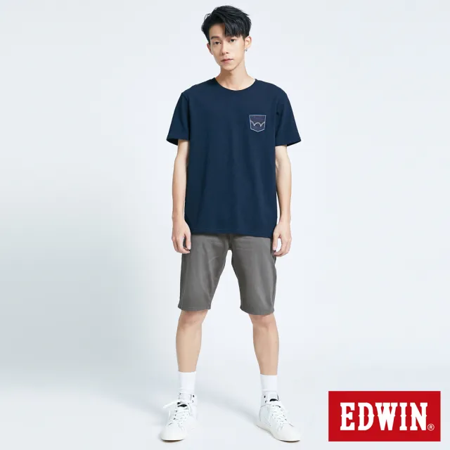 【EDWIN】男裝 大尺碼-JERSEYS迦績EJ3棉涼感牛仔短褲(中灰色)