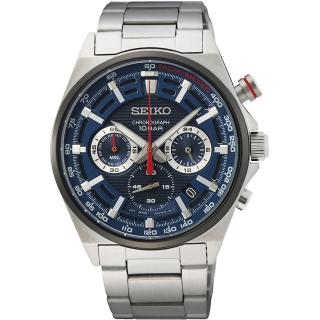 【SEIKO 精工】CS 賽車三眼計時手錶-41mm 送6入手錶收藏盒(SSB407P1/8T63-00T0B)