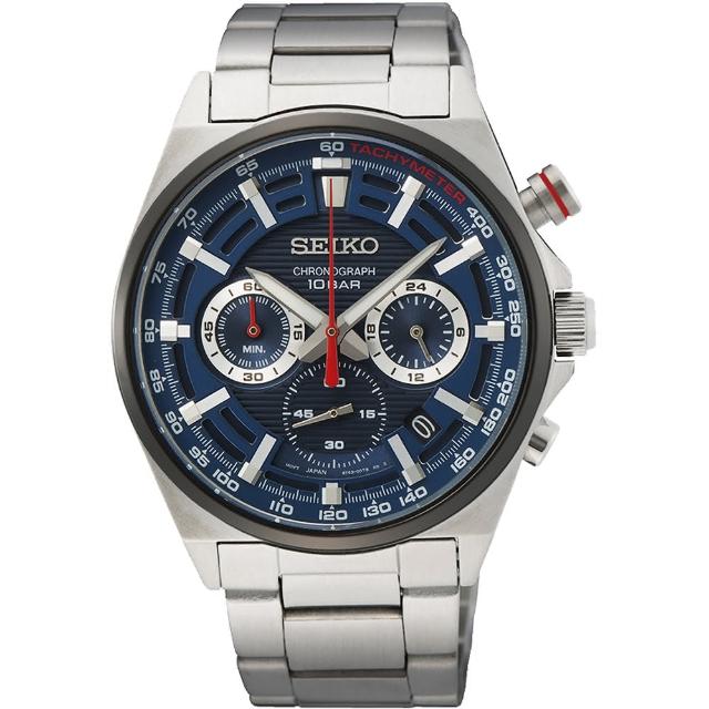 【SEIKO 精工】CS 賽車三眼計時手錶-41mm 女王節 春夏推薦(SSB407P1/8T63-00T0B)