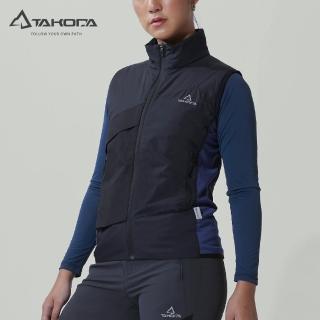 【TAKODA】Okaga 輕量防風科技保溫棉登山背心 女款 黑色(DWR防潑面料/超輕量化/機能背心)