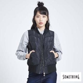 【SOMETHING】女裝 羽絨背心(黑色)