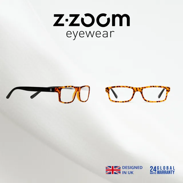 【Z·ZOOM】時尚矩形粗框款 老花眼鏡 抗藍光防護系列(老花眼鏡/抗藍光/紅色/藍色/豹紋)