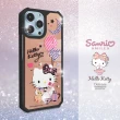 【apbs】三麗鷗 Kitty iPhone 13 Pro Max / 13 Pro / 13 軍規防摔鏡面水晶彩鑽手機殼(凱蒂夜未眠)