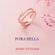 【Porabella】925純銀鋯石戒指 蝴蝶森林系戒指 公主簡約優雅 美 可調開口式 銀戒 Ring