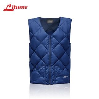 【Litume】C270男款防風內搭服貼抗寒羽絨保暖內背心(羽絨內背心有口袋保暖彈性側邊防鑽絨布料)