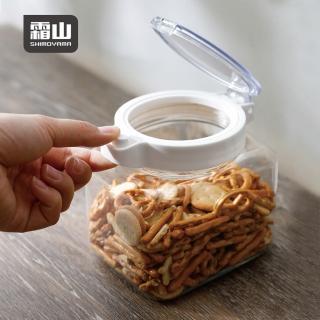 【SHIMOYAMA 霜山】PET廚房按壓快掀式食材透明密封罐-900ml-3入
