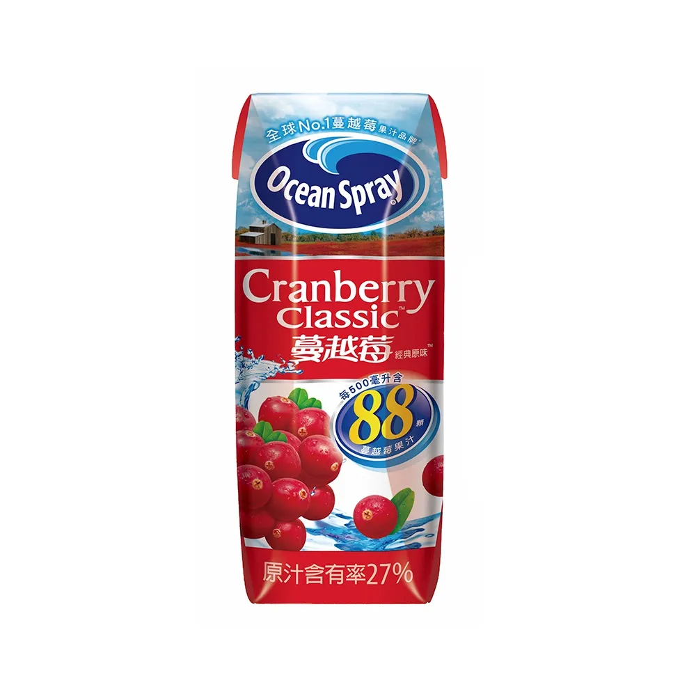 【優鮮沛】蔓越莓綜合果汁飲料-經典原味250mlx6入