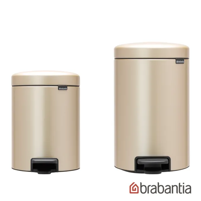 【Brabantia】NEWICON環保垃圾桶-5L＋12L香檳金(momo獨家新色)