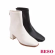 【A.S.O 阿瘦集團】BESO網獨款-素面百搭顯瘦方楦中粗跟中筒靴(白)