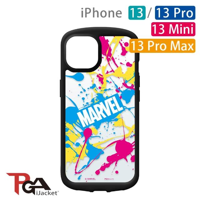 【iJacket】iPhone 13/13 Pro/13 Mini/13 Pro Max Marvel軍規9H玻璃手機殼(漫威Logo)