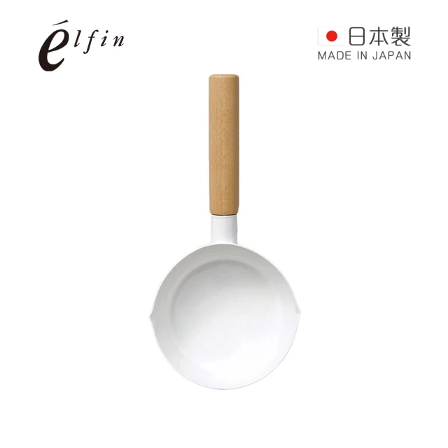 【日本高桑金屬】日製純白琺瑯牛奶鍋-12cm-直木柄