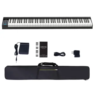 【JYC Music】最新款PH-88A輕便型數位鋼琴-單機沉穩黑色/可充電/支援藍芽/加贈BGTM耳機(PH-88A數位鋼琴)