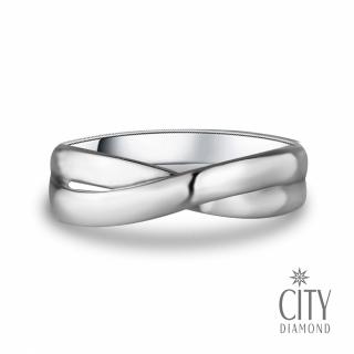 【City Diamond 引雅】『永恆交叉』14K簡約造型男戒(璀璨流光系列)