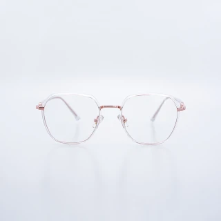 【ASLLY】S1059流光玫瑰金多邊方框濾藍光眼鏡