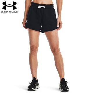 【UNDER ARMOUR】UA 女 Rival Fleece刷毛 運動短褲 _1369858-001(黑)